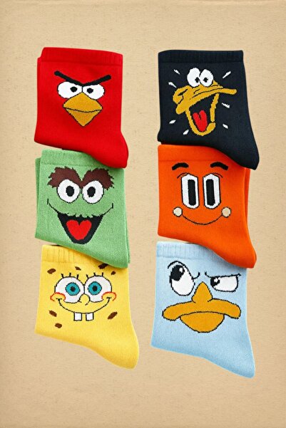 Esinti 6 Pairs Women Men Cotton Colorful Patterned College Socks Unisex Socks...