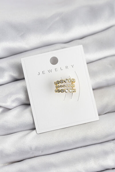 norsary Gold Color Zircon Stone Brass Cartilage Earcuff Earring