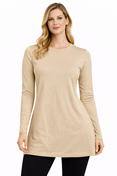 mim eşarp Pnr Collection Lycra Viscose Long Sleeve Tunic Women's Body