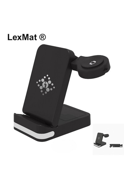 LexMat Încărcător wireless pliabil 3 în 1