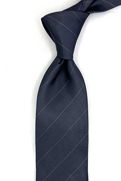 Kravatkolik Lajetto Style Smoked Stripe Pattern Italian Silk Tie İk2278