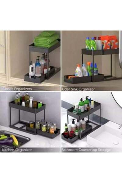 JACQUELINE Shelf with 2 Levels and 1 Sliding Shelf 39 x 21 x 37.5 cm