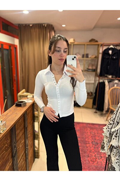 Başak Bulut Butik Çıtçıtlı Yakalı Bluz