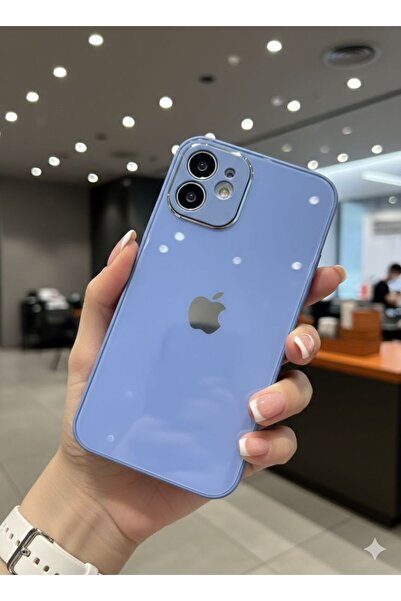 TECNOTREND İPhone 12 Uyumlu LOGOLU Glass Arkası Cam Şık Tasarım Sert KAMERA K...