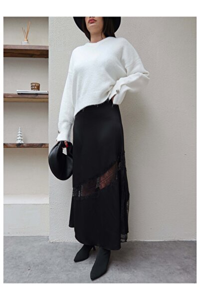 ESRAHELVACI Slit Lace Detail Skirt