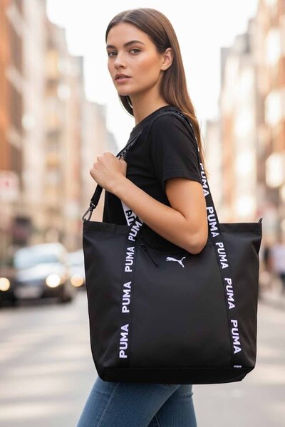 Puma At Ess Shopper Women's Shoulder Bag 091856-01 Black