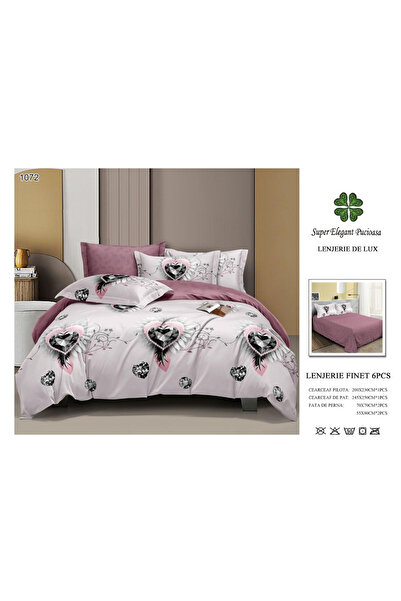 ANATOLIATEKSTILE Lenjerie de Pat Finet 6 Piese, Set Complet Matrimonial, Mode...