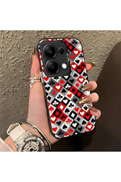 Hontinga حافظة هاتف من السيليكون ذات حافة صلبة ومضادة للسقوط بنمط البوكر متوا...