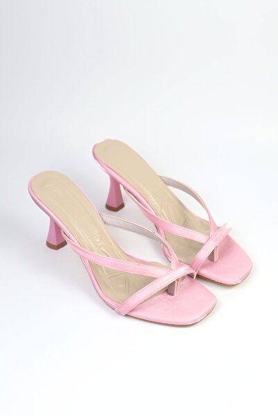 VARENZA WOMAN SHOES kadın saten parmak arası topuklu terlik ve sandalet