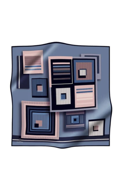 Vissona Tivil Indigo - Eșarfă de mătase colorată pudră IST DGN 50961 - 0031 -...