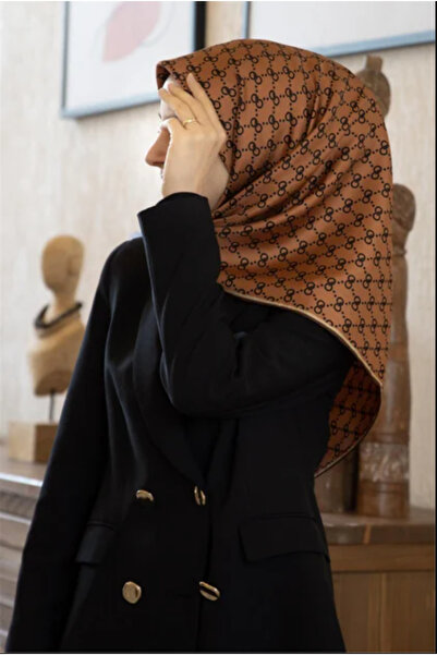 Vissona Eșarfă de mătase Tivil IST 60782 - 0007 - 0014 Maro - Model mixt maro...