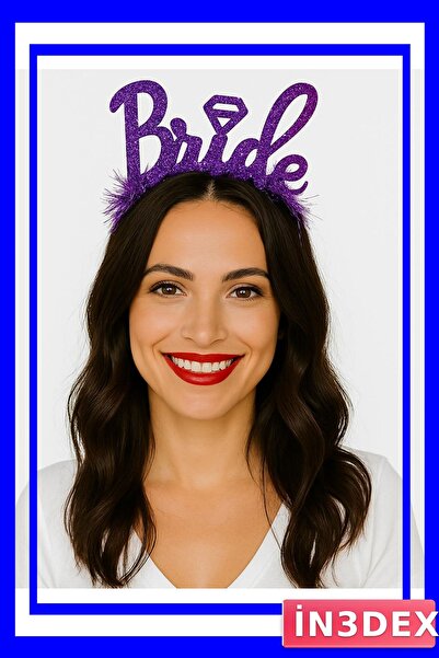 İN3DEX إكسسوار تاج مع خاتم زفاف أرجواني لحفلات توديع العزوبية