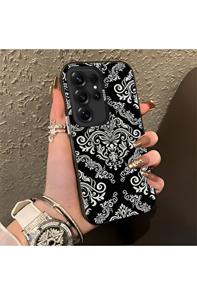 Hontinga Samsung Galaxy S25 Ultra ile Uyumlu Silikon Kenar Sert Arka Anti Düş...