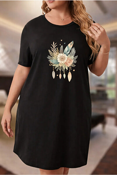 bellanova Γυναικείο κοντομάνικο μπλουζάκι με λαιμόκοψη σε μεγάλο μέγεθος Νυχτικό