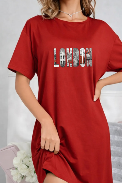 Pink Sky Rochie tricou cu mânecă scurtă pentru femei de mărime mare, cu decol...