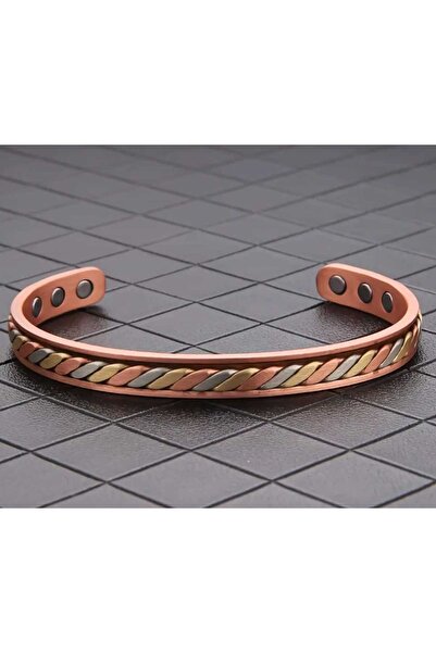 sarıyer silver Double Colorful Wrap Design Copper Bracelet Magnetic Magnet Je...