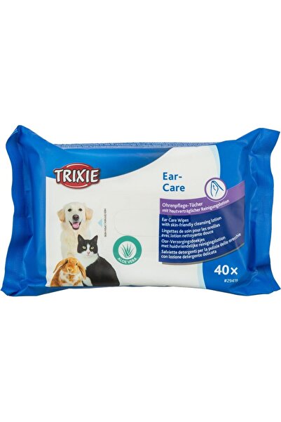 Trixie مناديل مبللة للعناية بأذن الحيوانات الأليفة، 40 قطعة