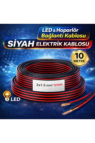 FIRSAT YOLU 2x1.5 Siyah Elektrik Kablosu – LED - Hoparlör - Elektrik Bağlantı...