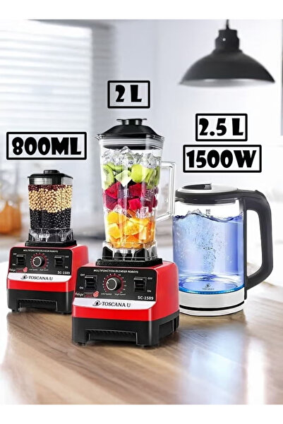 TOSCANA U 3 in 1 Electric Kettle and Multifunctional Blender Set with Grinder