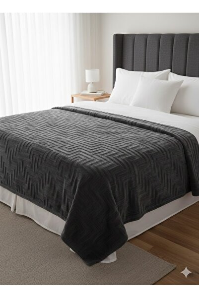 Merinos ELEGANS ДВОЙНО АНТРАЦИТНО ОДЕЯЛО С ЗИГЗАГОВ МОДЕЛ