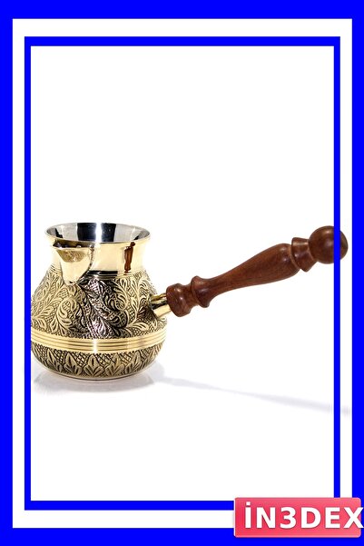 İN3DEX وعاء قهوة تركي تقليدي مقاس 5 بوصات مصنوع من النحاس