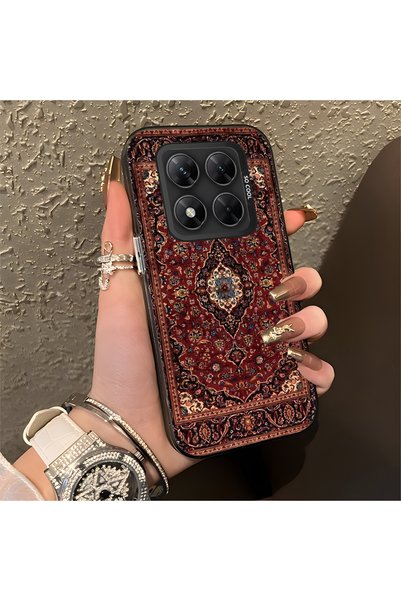 Hontinga Silicone Edge Hard Back Anti Fall Phone Case Vintage Pattern Compati...