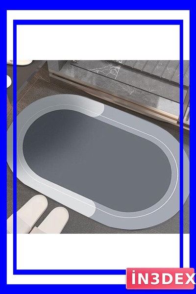 İN3DEX Oval Non-Slip Bath Mat 38X58Cm Water Absorbent