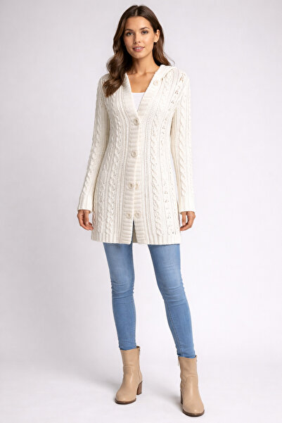 AYHAN Hair Braided Buttoned Cardigan
