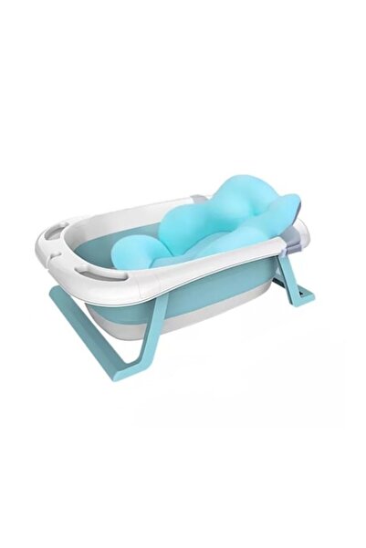 NiceKids Πτυσσόμενη μπανιέρα με αιώρα και θερμόμετρο για παιδιά Μπλε