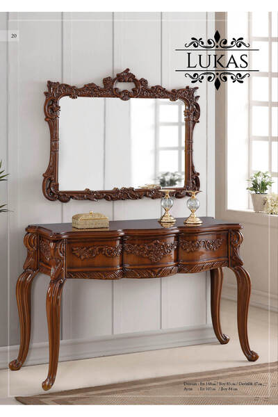 Dekordelisi Antik Avantgarde Luxury Mobilya Lukas Dresuar & Ayna Poliüretan D...