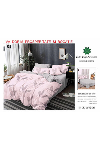 ANATOLIATEKSTILE Finet Bed Linen 6 Pieces, Complete Matrimonial Set, Modern M...