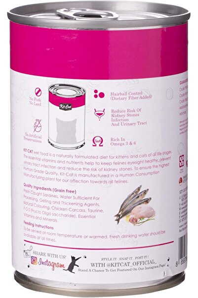Kit Cat Pacific Sardine With Tender Chicken Canned Food 400g