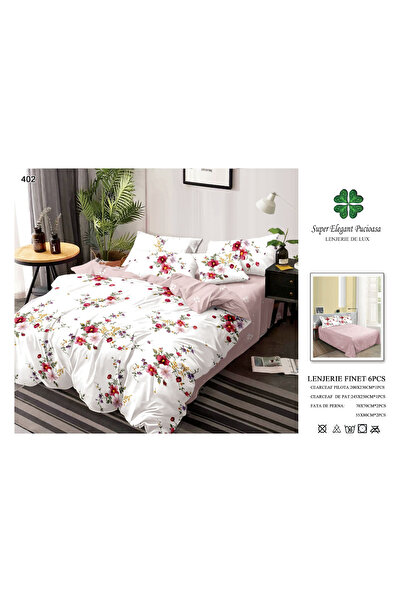 ANATOLIATEKSTILE Lenjerie de Pat Finet 6 Piese, Set Complet Matrimonial, Mode...