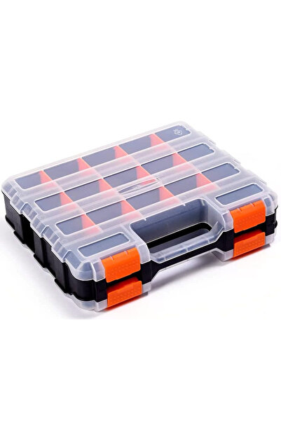 TOOLTOP Double Sided Tool Storage Box with Removable Plastic Divider