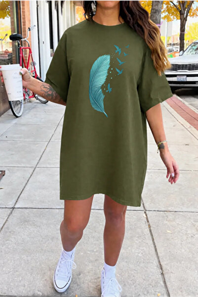 valeriae Γυναικείο κοντομάνικο μπλουζάκι με λαιμόκοψη σε μεγάλο μέγεθος Νυχτικό