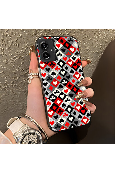 Hontinga حافظة هاتف من السيليكون ذات حافة صلبة ومضادة للسقوط ونمط البوكر متوا...