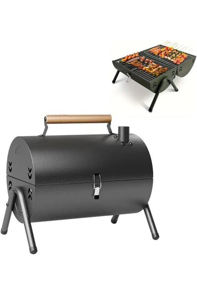 Generic Portable Folding charcoal BBQ Grill - Heavy-Duty Iron Construction