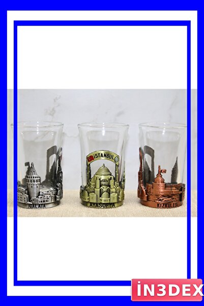 İN3DEX Decorative Shot Glass Set with Istanbul Icons