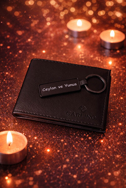 expreshediye Kişiye Özel Erkek Hediye Seti – İsimli Cüzdan ve Anahtarlık