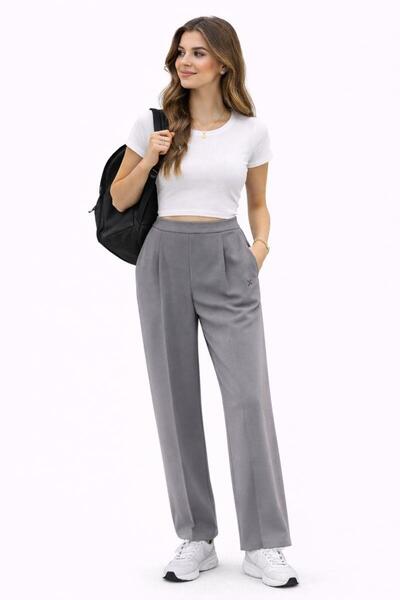 RAPAPA Pantaloni de damă cu talie înaltă și croială lejeră – 1778 g