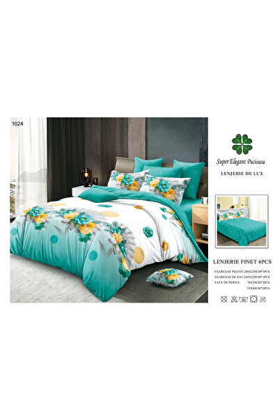 ANATOLIATEKSTILE Finet Bed Linen 6 Pieces, Complete Matrimonial Set, Modern M...