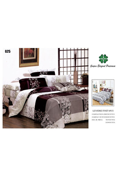 ANATOLIATEKSTILE Finet Bed Linen 6 Pieces, Complete Matrimonial Set, Modern M...