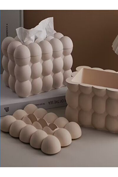 Maryam Decore علبة مناديل ديكورية من الجبس بتصميم الفقاعات اللؤلؤية