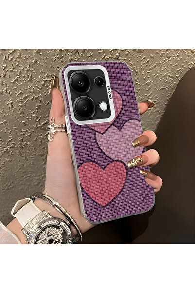 Hontinga حافظة هاتف من السيليكون ذات حافة صلبة ومضادة للسقوط بنمط قلب متوافقة...