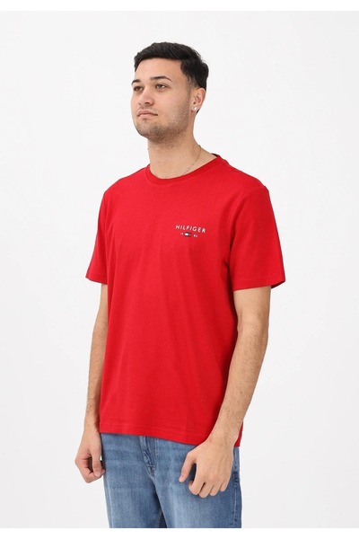 Tommy Hilfiger Brand Love Graphic Erkek Kırmızı T-Shirt