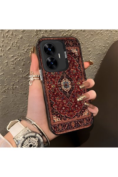 Hontinga Silicone Edge Hard Back Anti Fall Phone Case Vintage Pattern Compati...