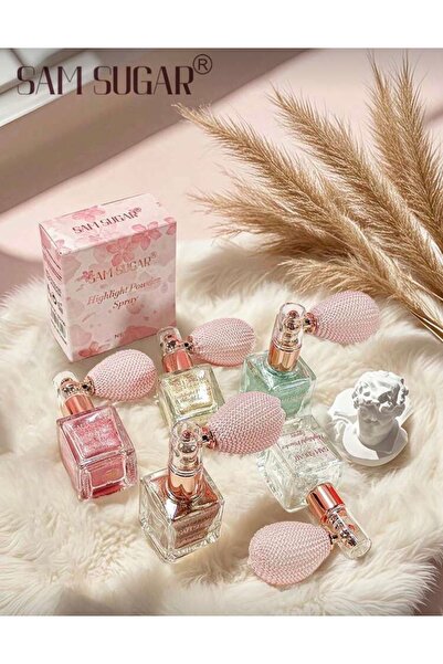 SAM SUGAR Highlighter Powder & Body Mist Set | Yüz ve Vücut Işıltısı, Glitter...