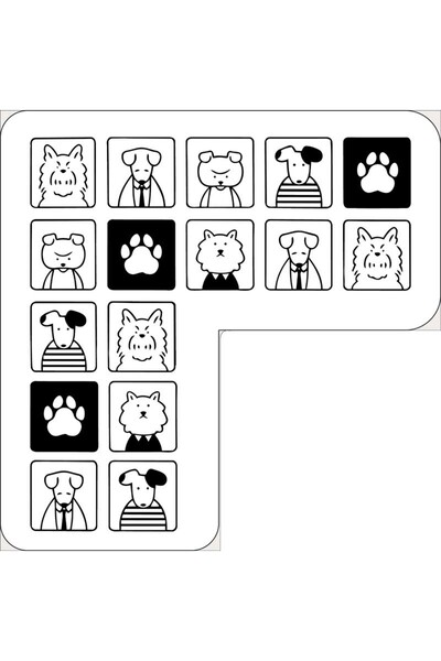 Qatalina L Şekilli Köpek Desenli Kaymaz Taban Mutfak Halısı | Modern Siyah Beyaz Tasarım