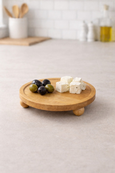 Kitchen Way Top Pedestal Presentation Stand Bamboo Presentation Stand 12cm Kw...