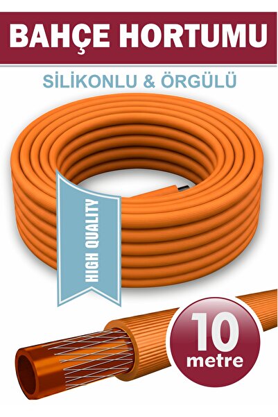 woodretro Bahçe Hortumu Mat Silikonlu 16-kg 1/2 Örgülü hortum 10 Metre